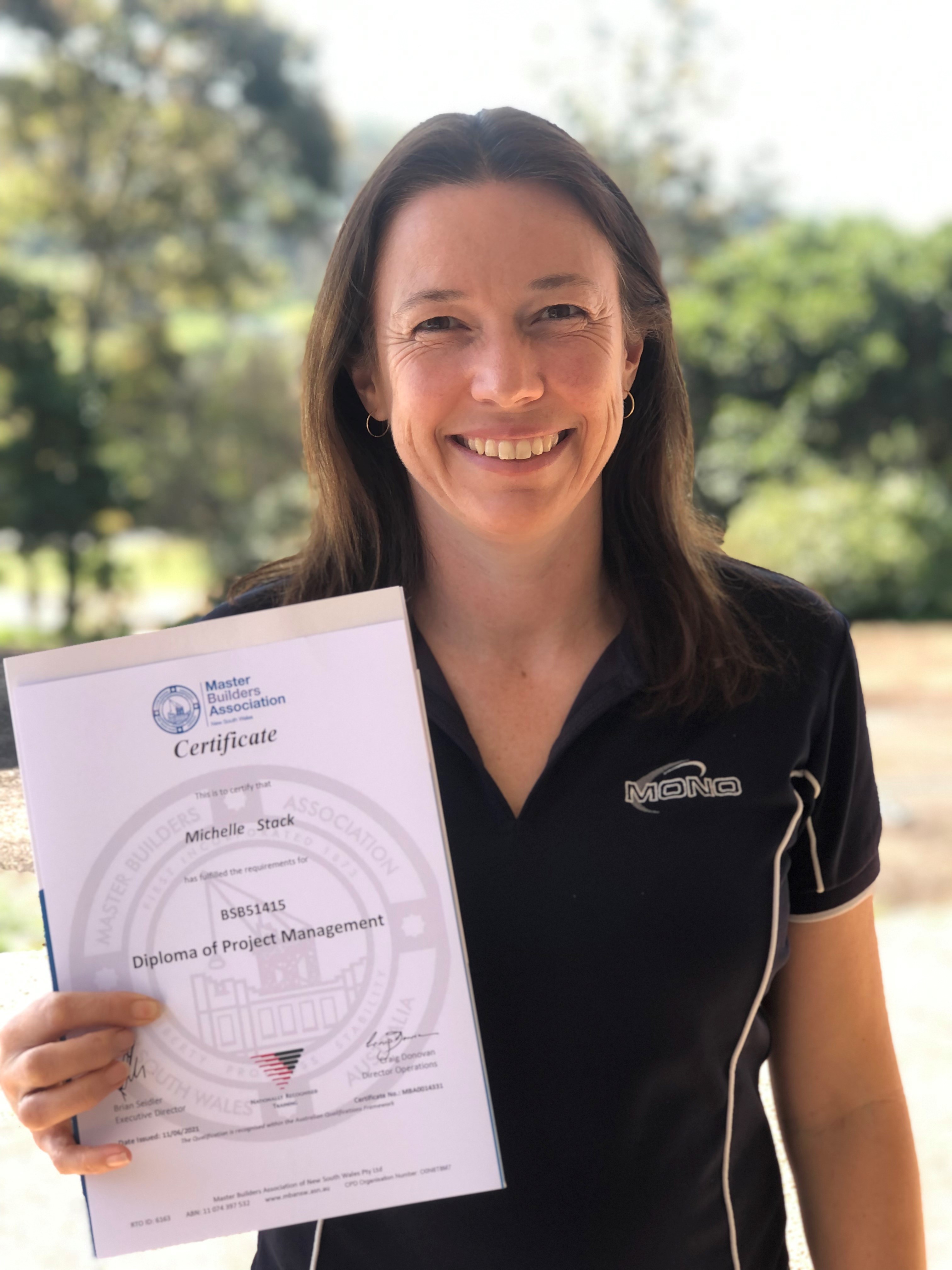 Diploma of Project Management graduate Michelle Stack.